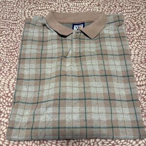 Vintage Beige Checkered Polo Shirt
